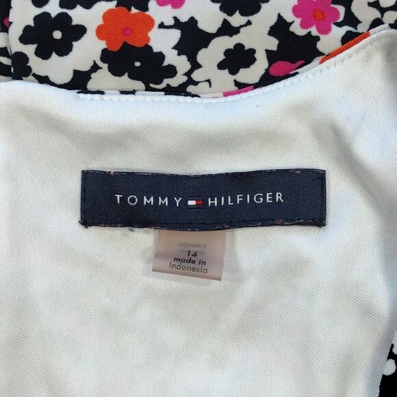 Tommy Hilfiger Navy Pink Orange Floral Flower Summer Stretchy Plus Size Dress 14 - Picture 5 of 14